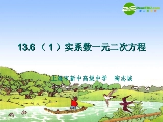 高二数学：13.6(实系数一元二次方程)课件(1)(沪教版下) 课件
