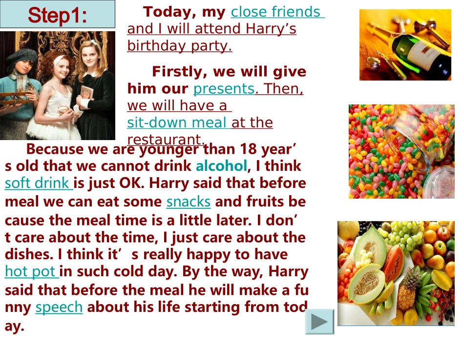 高中英语 Unit3 Lesson2 Parties课件北师大版必修1 课件_第3页