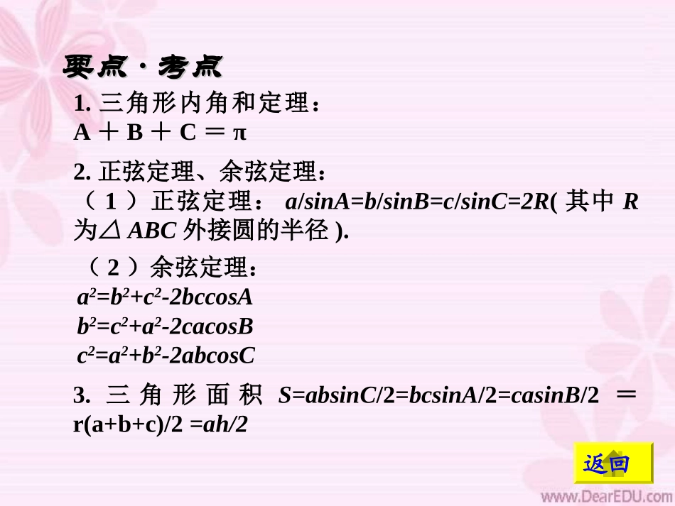 高三数学三角形中的三角问题 课件_第2页