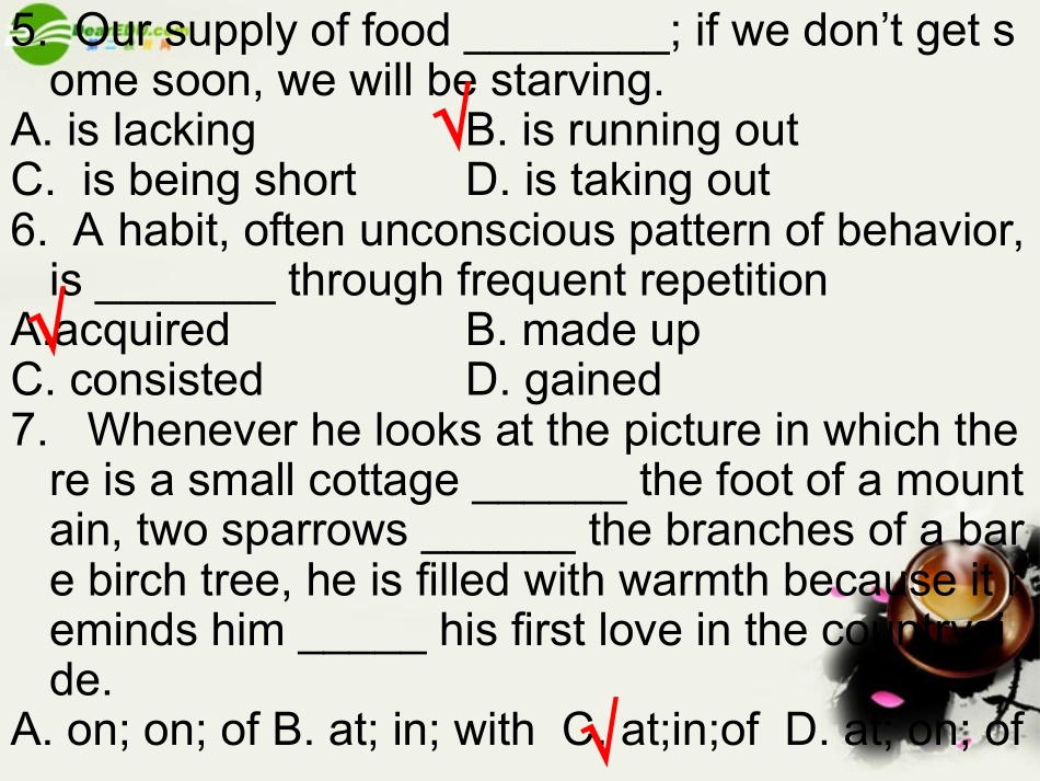 高中英语 unit 2单元反馈 新人教版选修6 课件_第3页