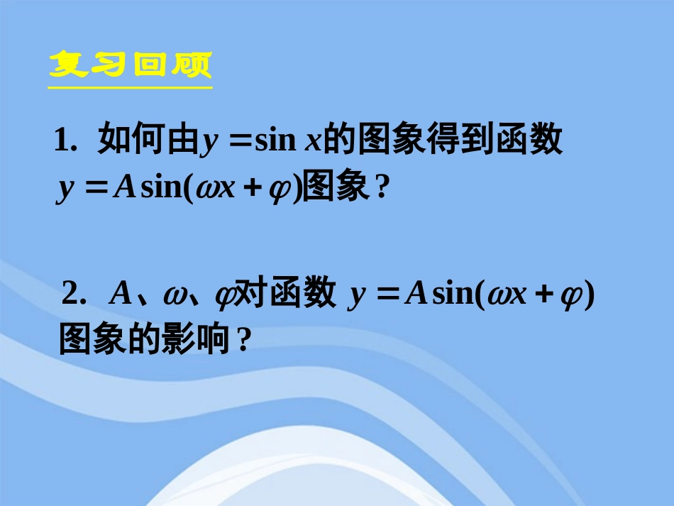 高中数学 152函数y=Asin(ωxφ)的图象(二)课件 新人教A版必修4 课件_第3页