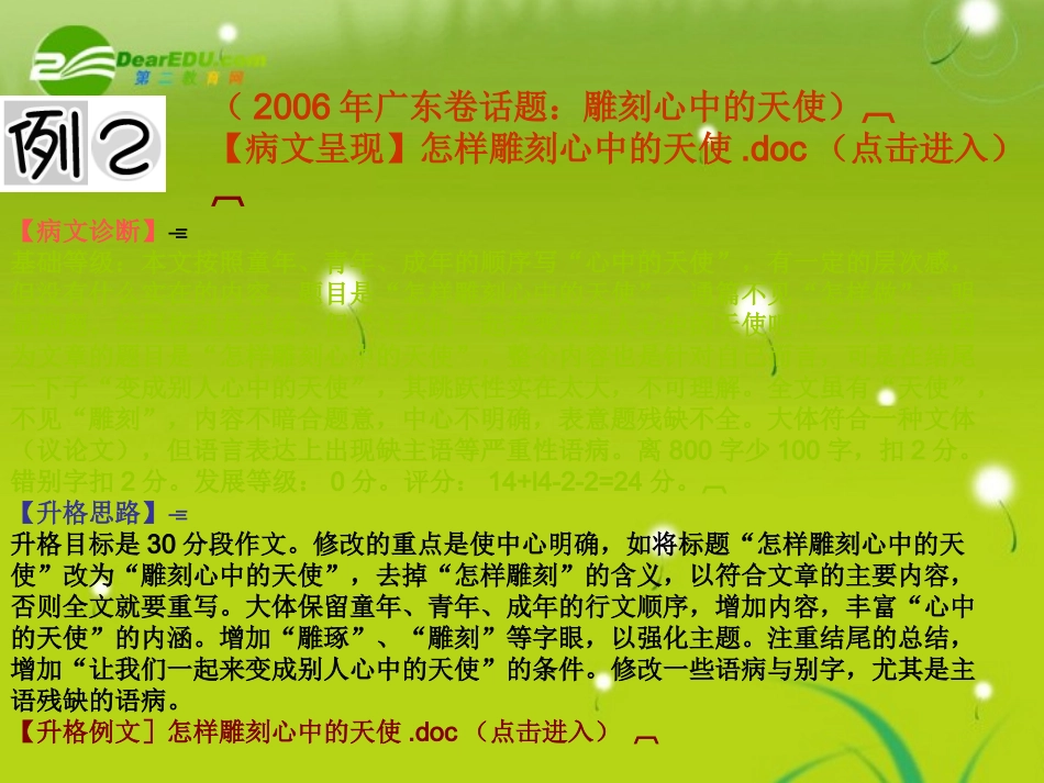 高考语文 写作专项突破十八病文攻略总复习精品课件_第3页