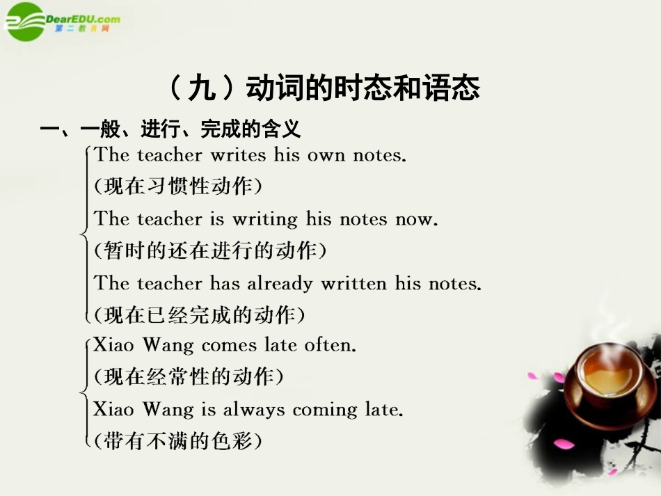 高考英语一轮复习 语法专项(九)动词的时态和语态课件_第1页