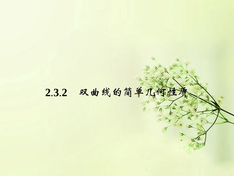 高中数学 2.3.2双曲线的简单几何性质同步测控课件 新人教A版选修2-1 课件_第1页