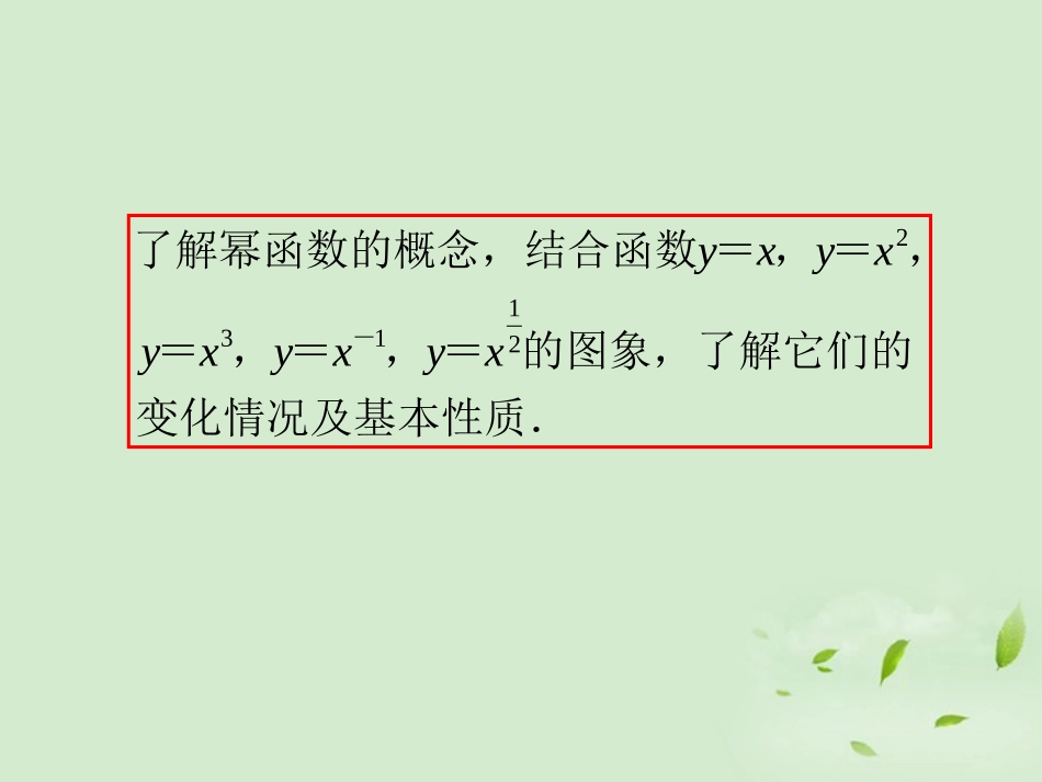 福建省高考数学一轮总复习 第10讲 幂函数课件 文 新课标 课件_第3页