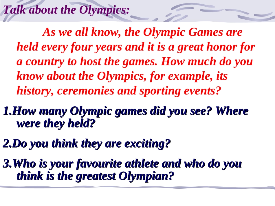 高中英语必修4Unit 2 Sporting events--Reading1ppt 课件_第3页