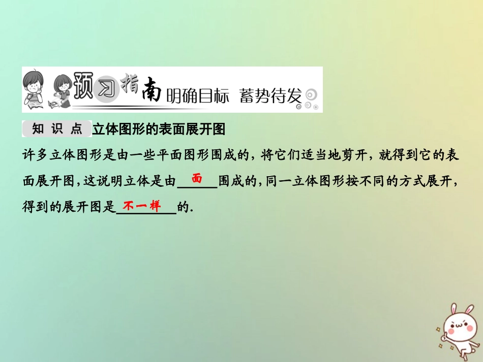 秋七年级数学上册 第4章 图形的初步认识 4.3 立体图形的表面展开图课件 (新版)华东师大版 课件_第2页
