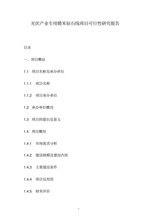 光伏产业专用微米钻石线项目可行性研究报告