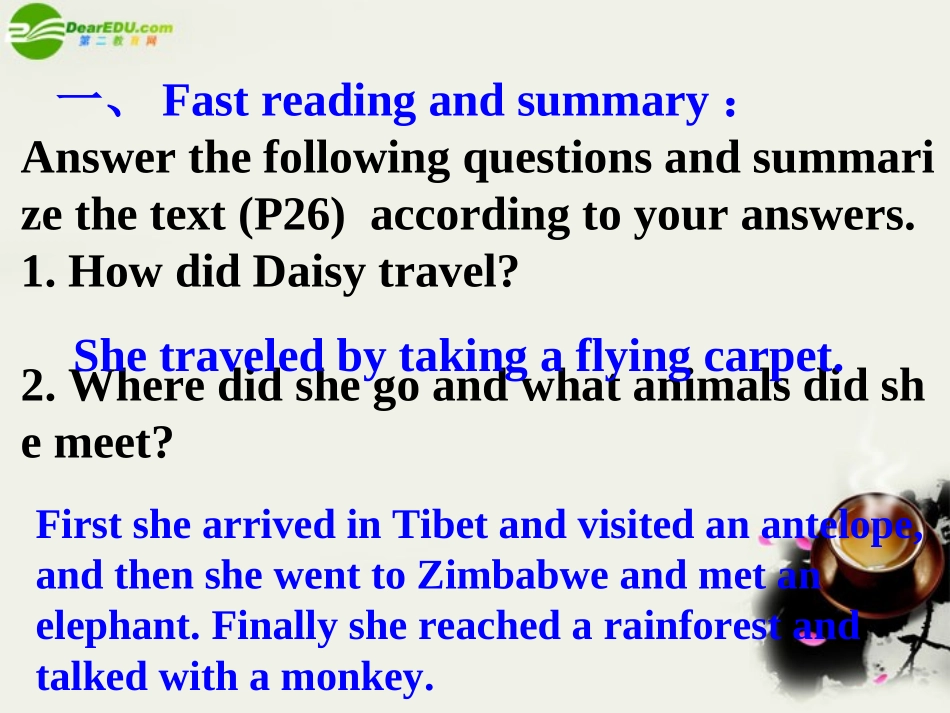 高中英语 Unit 4 Wildlife pretectionPart 2 Reading and Comprehension课件 新人教版必修2 课件_第2页