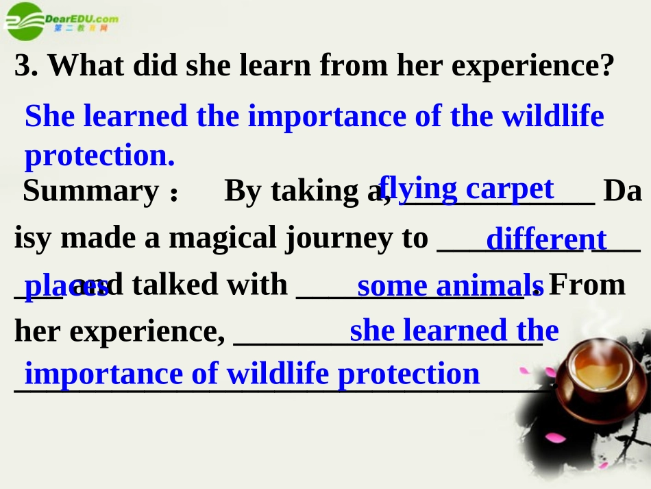 高中英语 Unit 4 Wildlife pretectionPart 2 Reading and Comprehension课件 新人教版必修2 课件_第3页