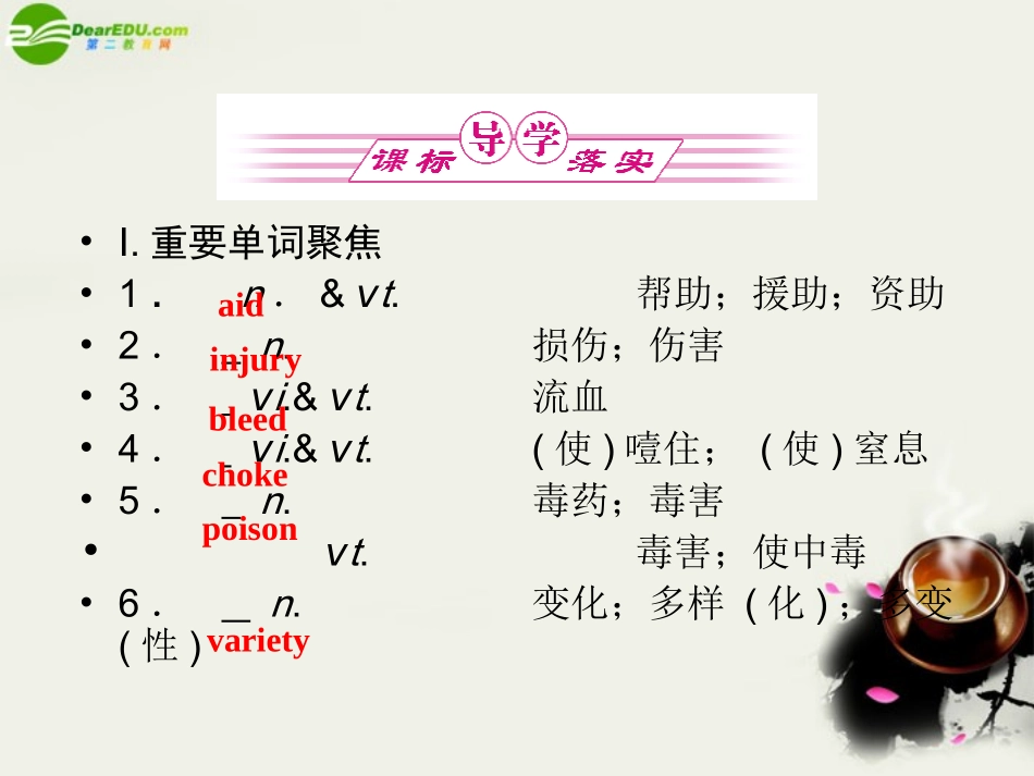 高中英语 5-5 First aid 复习课件 新人教版必修5 课件_第2页