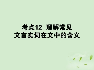高考语文第一轮总复习 第二模块 考点12 理解常见文言实词在文中的含义课件