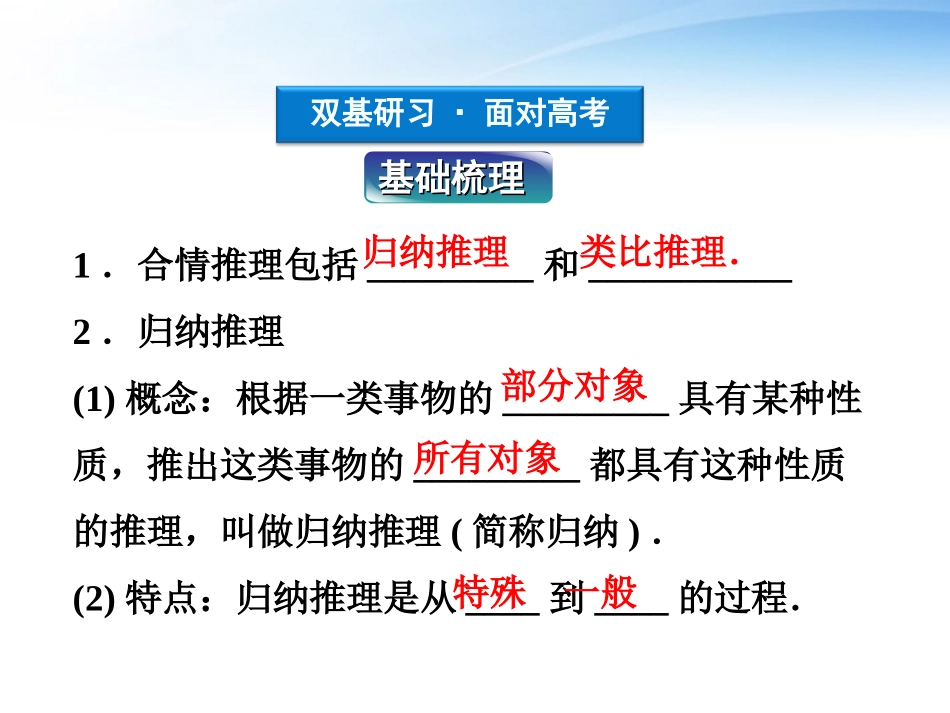高考数学总复习 第6章第5课时合情推理与演绎推理精品课件 文 新人教B版 课件_第3页