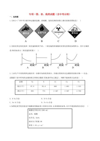 版中考化学 专项一图、表、线类试题精练精析(含中考示例) 新人教版 课件