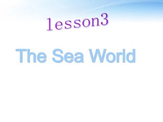 高中英语 Unit7 lesson3 The Sea world课件 北师大版必修3 课件