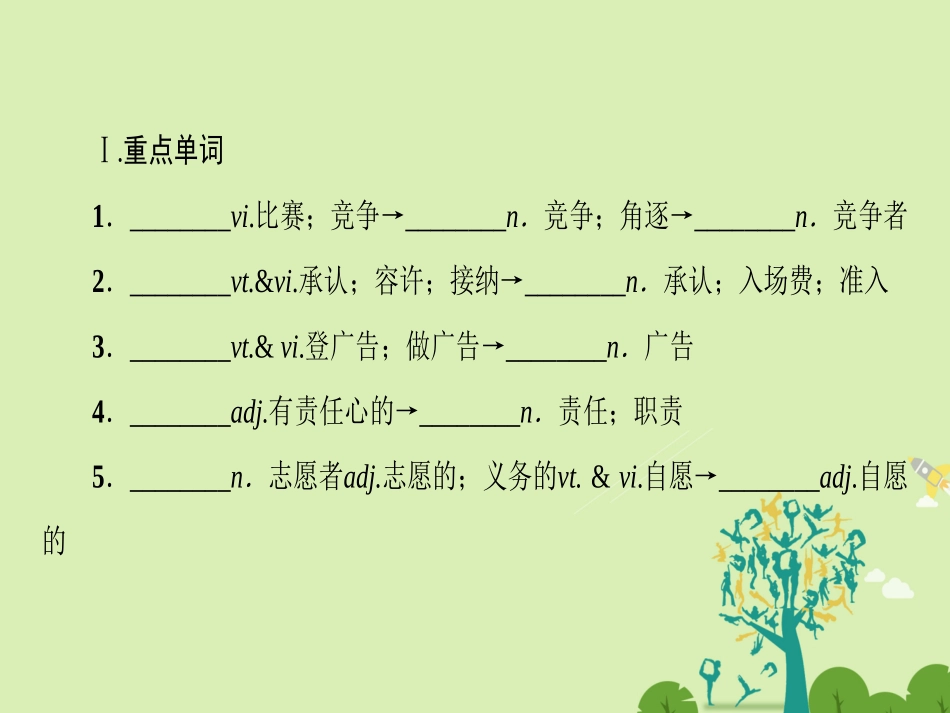 高中英语 Unit 2 The Olympic Games单元尾 核心要点回扣课件 新人教版必修2 课件_第2页