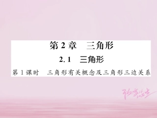 秋八年级数学上册 第2章 三角形 2.1 三角形 第1课时 三角形有关概念及三角形三边关系练习课件 (新版)湘教版 课件