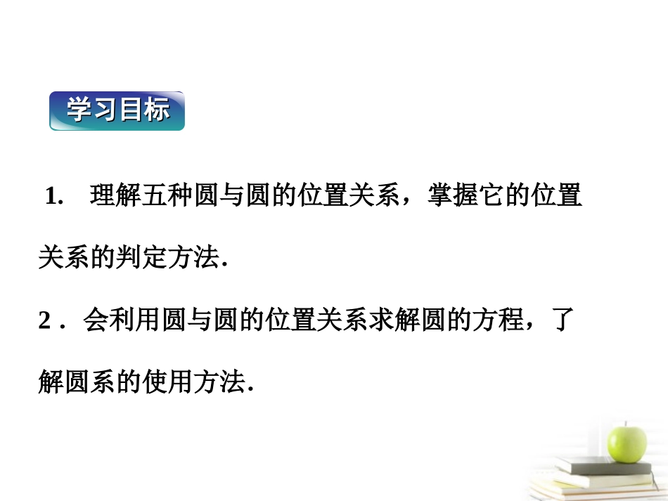 高中数学234圆与圆的位置关系课件一 新人教B版必修2 课件_第2页