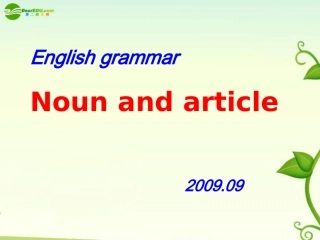 高考英语 名词和冠词在高考中的考察课件