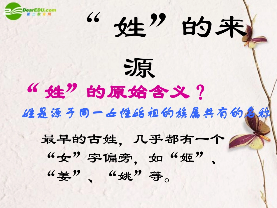 高中语文(姓氏源流)教学课件 新人教版必修1 课件_第2页