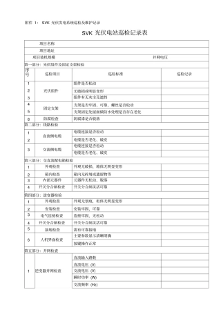 光伏电站巡检记录表