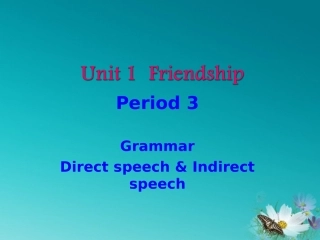高中英语 Unit1 Direct speech & Indirect speech课件 必修1 课件