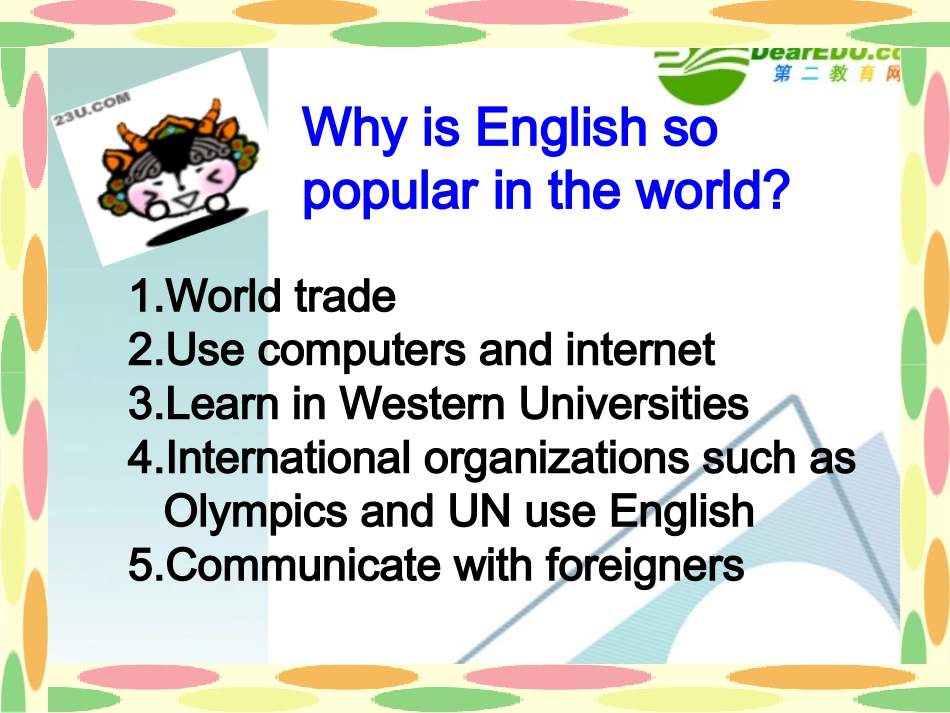 高中英语：M1unit2 English around the World课件 人教版必修1 课件_第2页