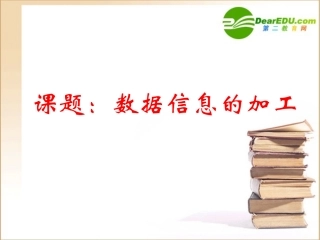 高中信息技术 数据信息的加工课件 沪教版必修1 课件