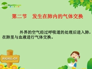 第3章 第2节 发生在肺内的气体交换 七年级生物下册 第四单元第三章第二节发生在肺内的气体交换课件 人教版