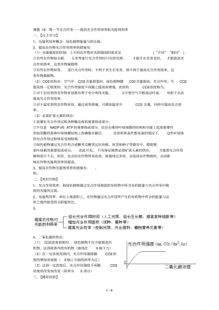 光合作用──提高光合作用效率和光能利用率
