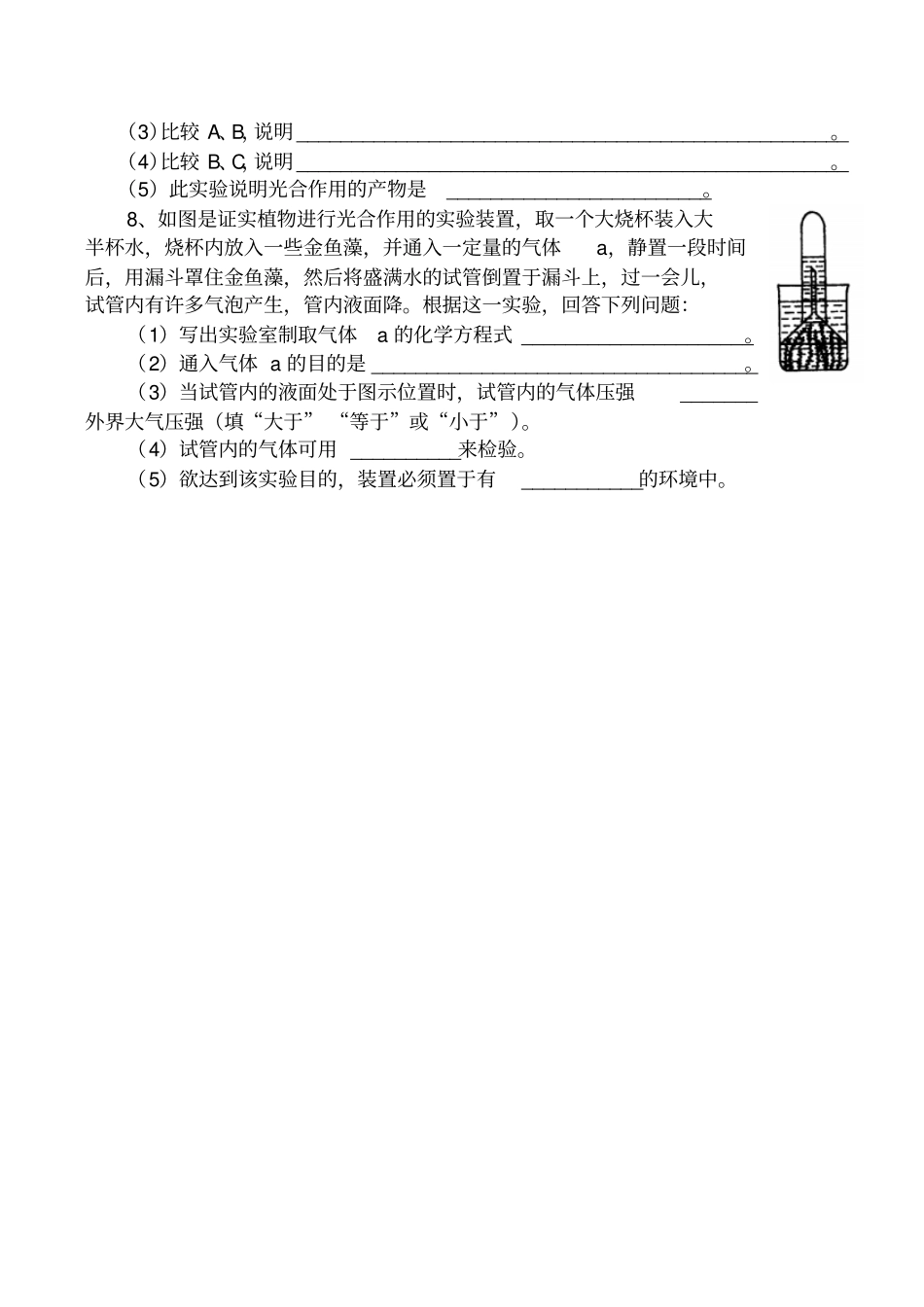 光合作用和呼吸作用同步练习_第3页
