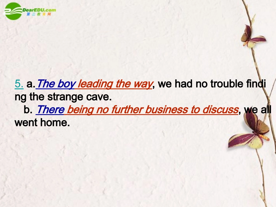 高中英语 语法课件现在分词作状语课件 新人教版选修6 课件_第3页