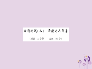 湖北省中考数学 专项测试(三)函数与其图象习题练课件