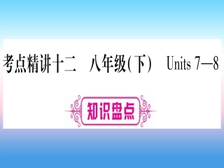 甘肃省中考英语 第一篇 教材系统复习 考点精讲12 八下 Units 7 8课件 (新版)冀教版 课件