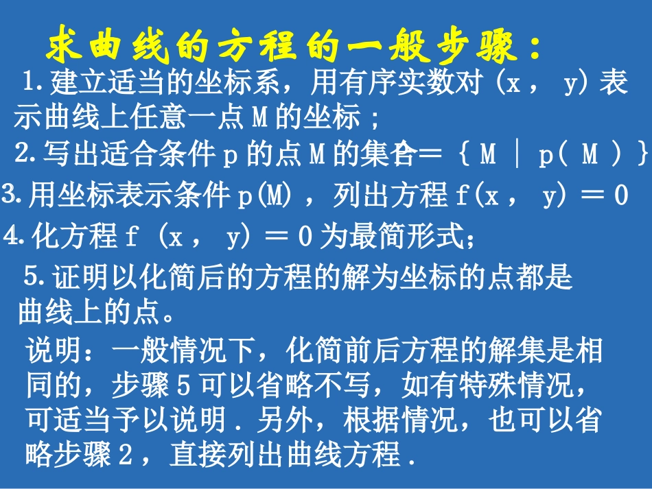 高二数学求曲线的方程课件 人教版 课件_第3页