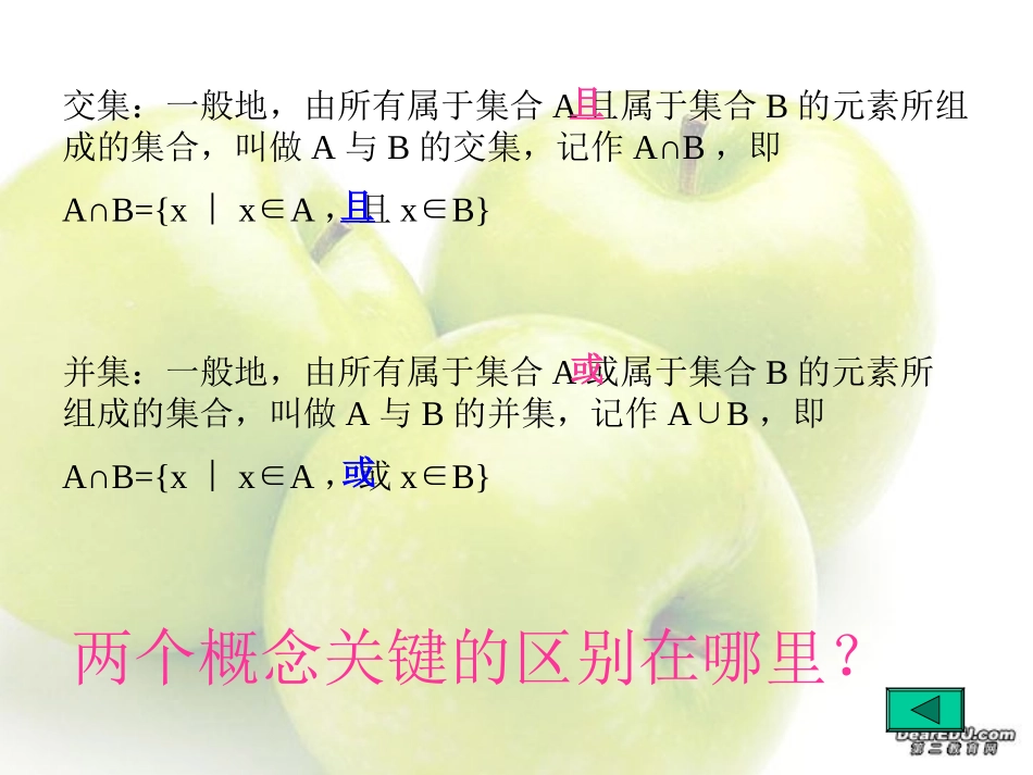 高一数学交集并集 课件_第3页