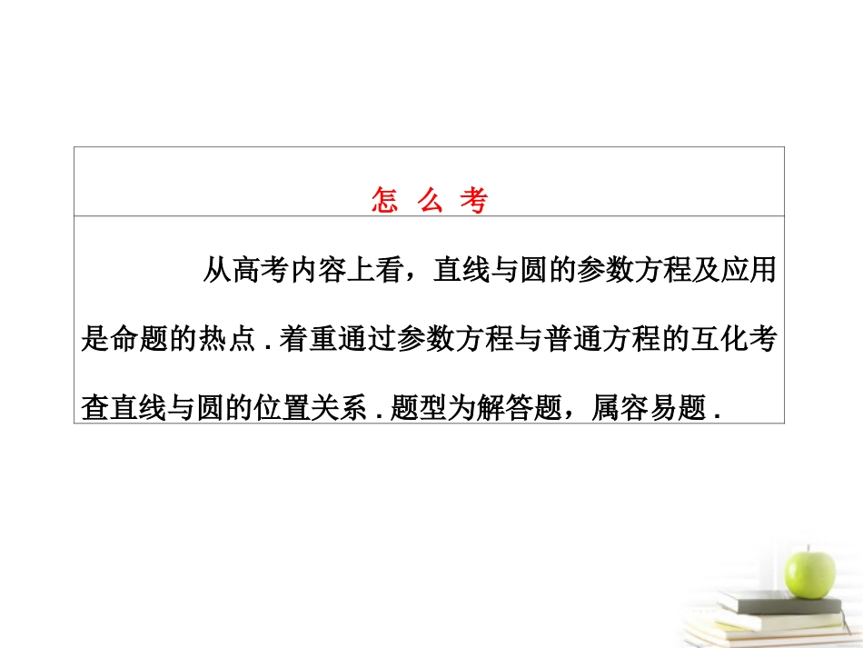 高考数学 第二节参数方程课件 新人教A版选修4-4 课件_第3页