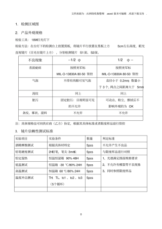 光学镜片可靠性测试