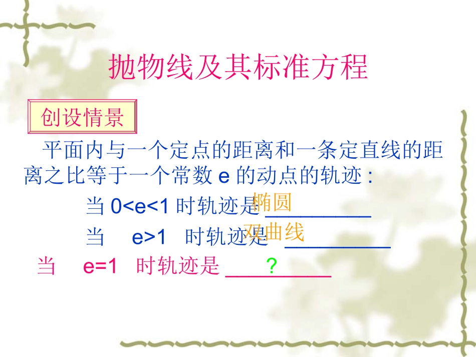 高二数学抛物线及其标准方程的课件全国通用 课件_第2页