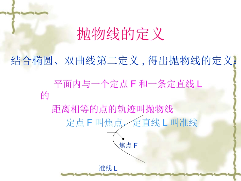 高二数学抛物线及其标准方程的课件全国通用 课件_第3页