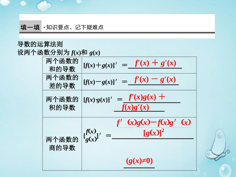 高中数学 基本初等函数的导数公式及导数的运算法则(2)优质课件(选修1 1) 课件_第2页