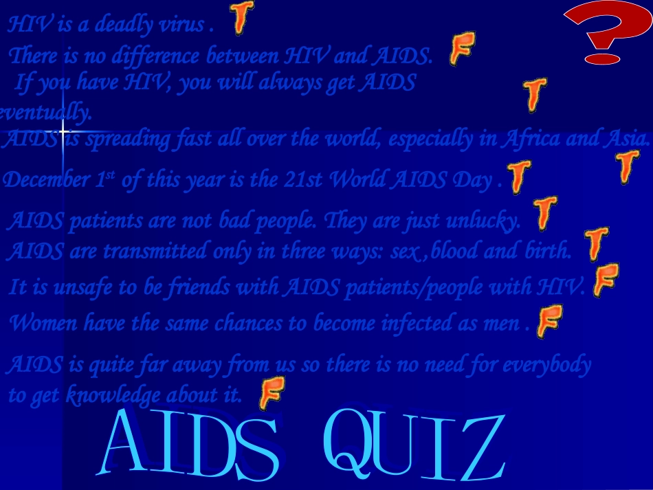 高中英语HIA_AIDS _ Are you at risk_课件人教版选修6 课件_第3页