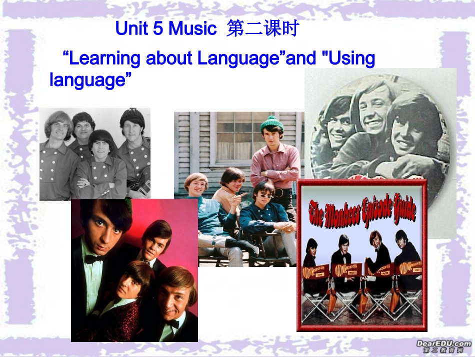 浙江省温州地区高一英语Unit5 Music教学设计课件 新课标 必修一 课件_第1页