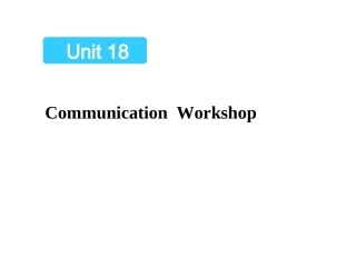 高中英语Unit 18 Beauty Communication Workshop课件 北师大版 必修6 课件