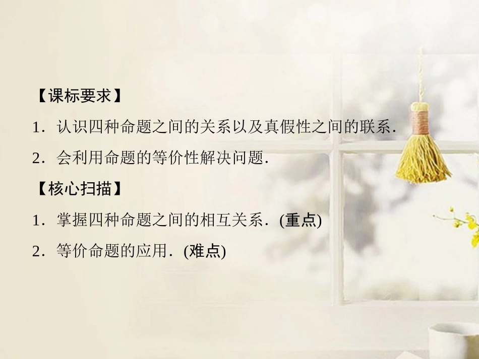 高中数学(113四种命题间的相互关系)课件 新人教A版选修2-1 课件_第2页