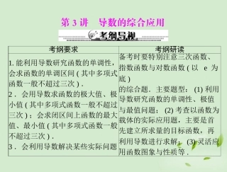 高考数学一轮复习 第四章 第3讲 导数的综合应用课件 理 课件