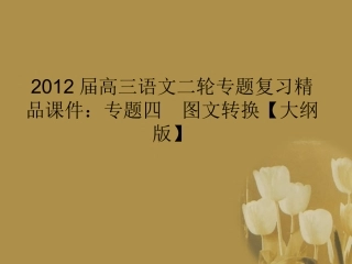 高三语文二轮专题复习 专题四 图文转换精品课件 大纲人教版 课件