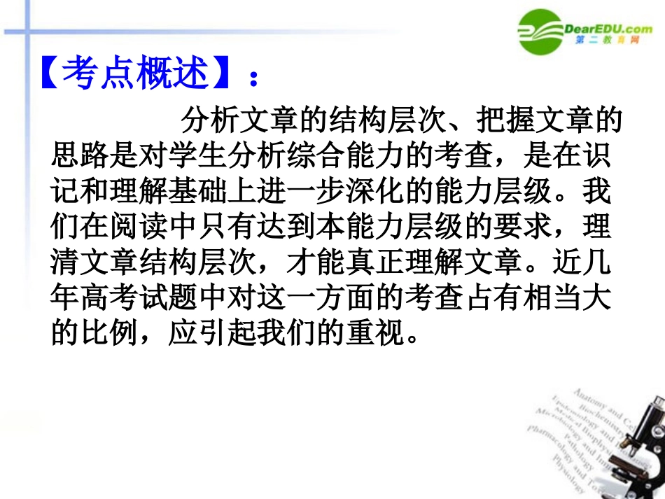 高考语文 现代文阅读 结构思路 新人教版 课件_第3页