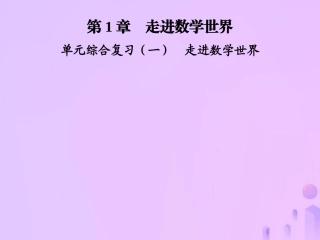 秋七年级数学上册 第1章 走进数学世界单元综合复习(一)走进数学世界课件 (新版)华东师大版 课件