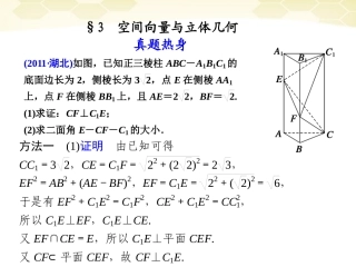 高考数学考前专题复习篇 主题五 立体几何 空间向量与立体几何5-3 课件